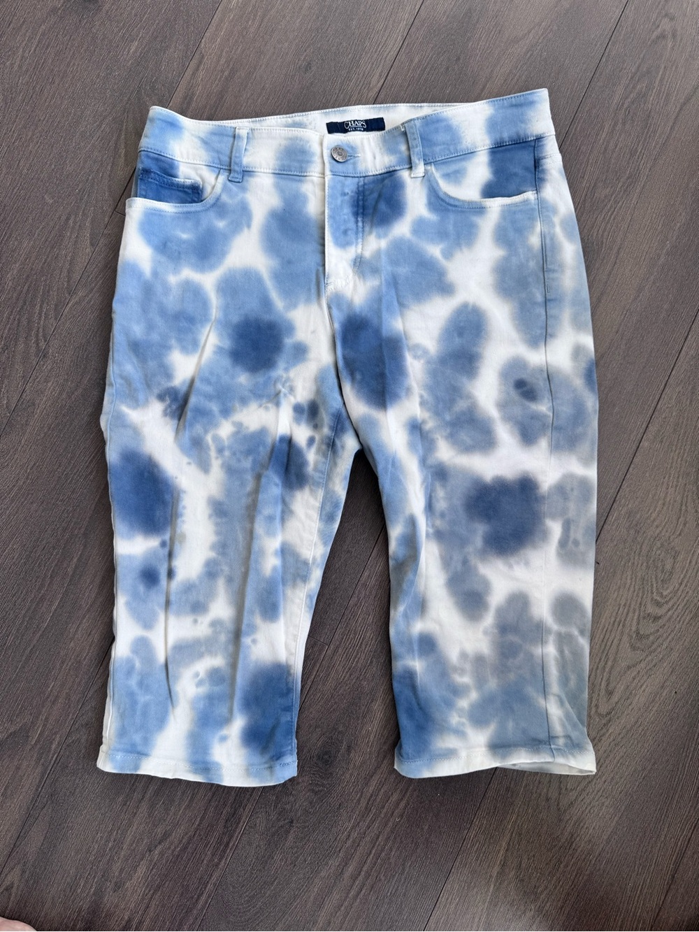Tie Dye Watercolour blue Bermuda shorts